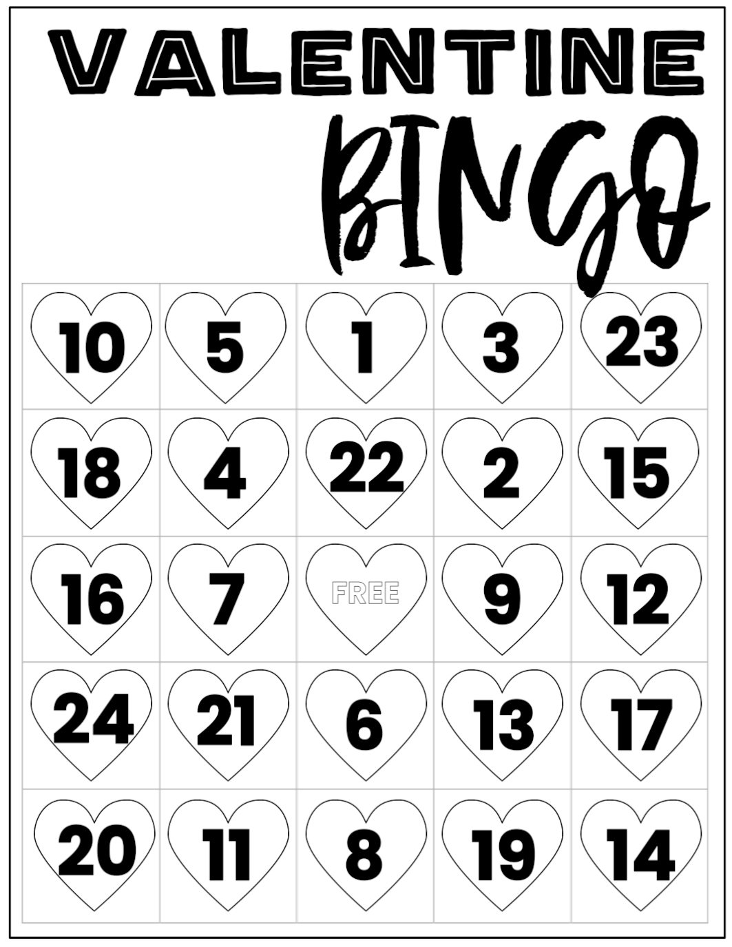 free valentine's day bingo printable valentine's day bingo free